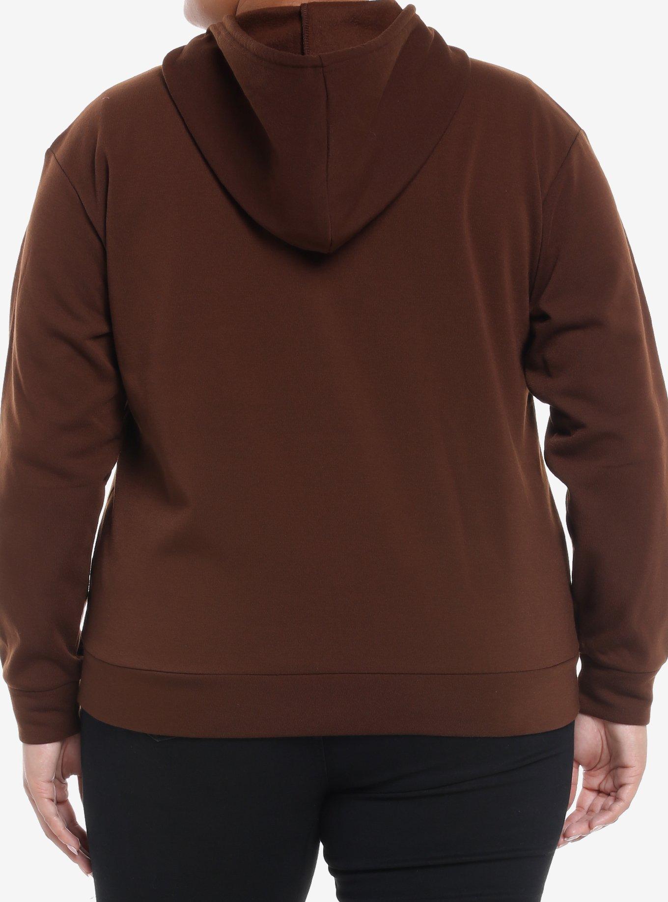 Social Collision Brown Butterfly Girls Hoodie Plus Size, BROWN, alternate