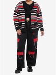 Social Collision Striped Fuzzy Girls Cardigan Plus Size, STRIPES, alternate