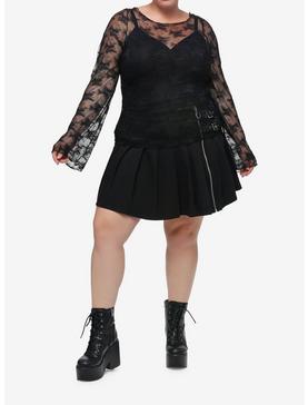 Cosmic Aura Mesh Lace Girls Long-Sleeve Twofer Top Plus Size, , hi-res