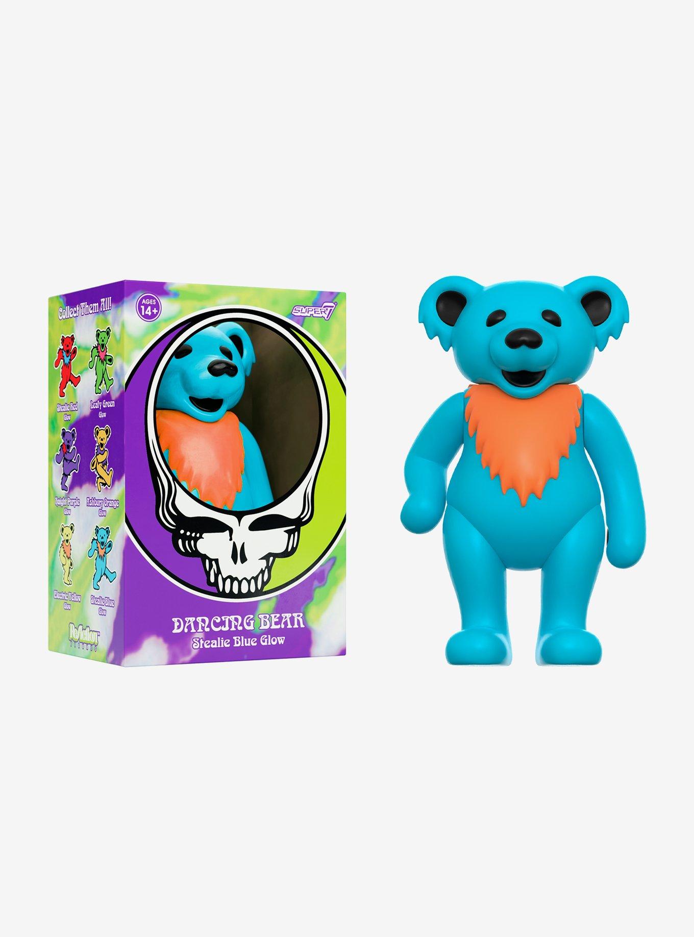 Super7 ReAction Grateful Dead Dancing Bear Stealie Blue (Glow In The Dark) Action Figure, , alternate