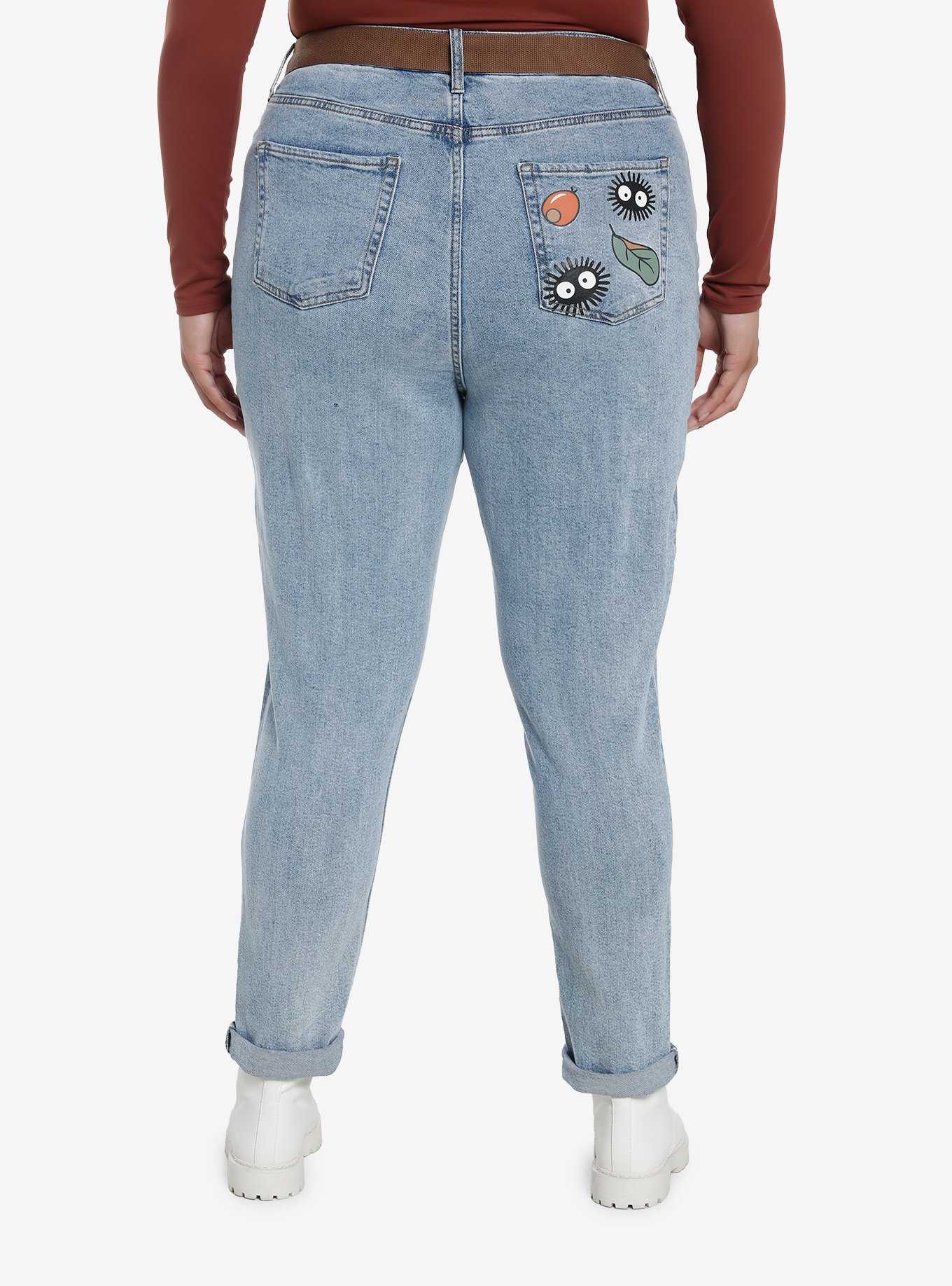 Her Universe Studio Ghibli My Neighbor Totoro Mom Jeans With Belt Plus Size, , hi-res