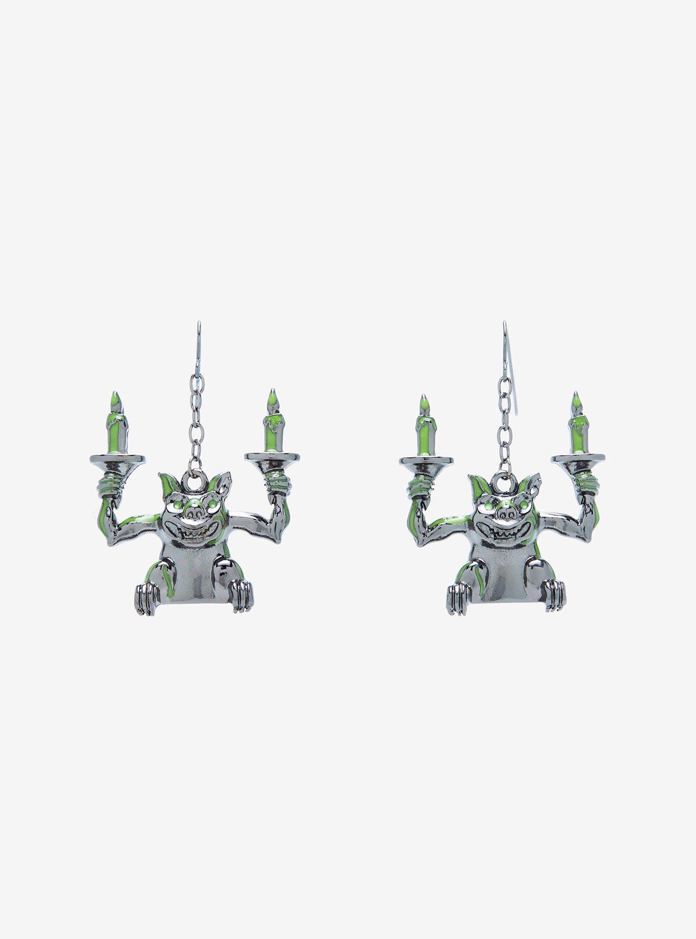 Disney The Haunted Mansion Gargoyle Candle Holders Earrings - BoxLunch Exclusive, , alternate