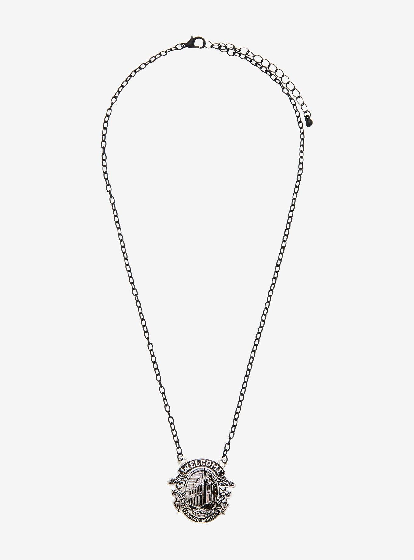 Disney The Haunted Mansion Welcome Foolish Mortals Pendant Necklace - BoxLunch Exclusive, , alternate