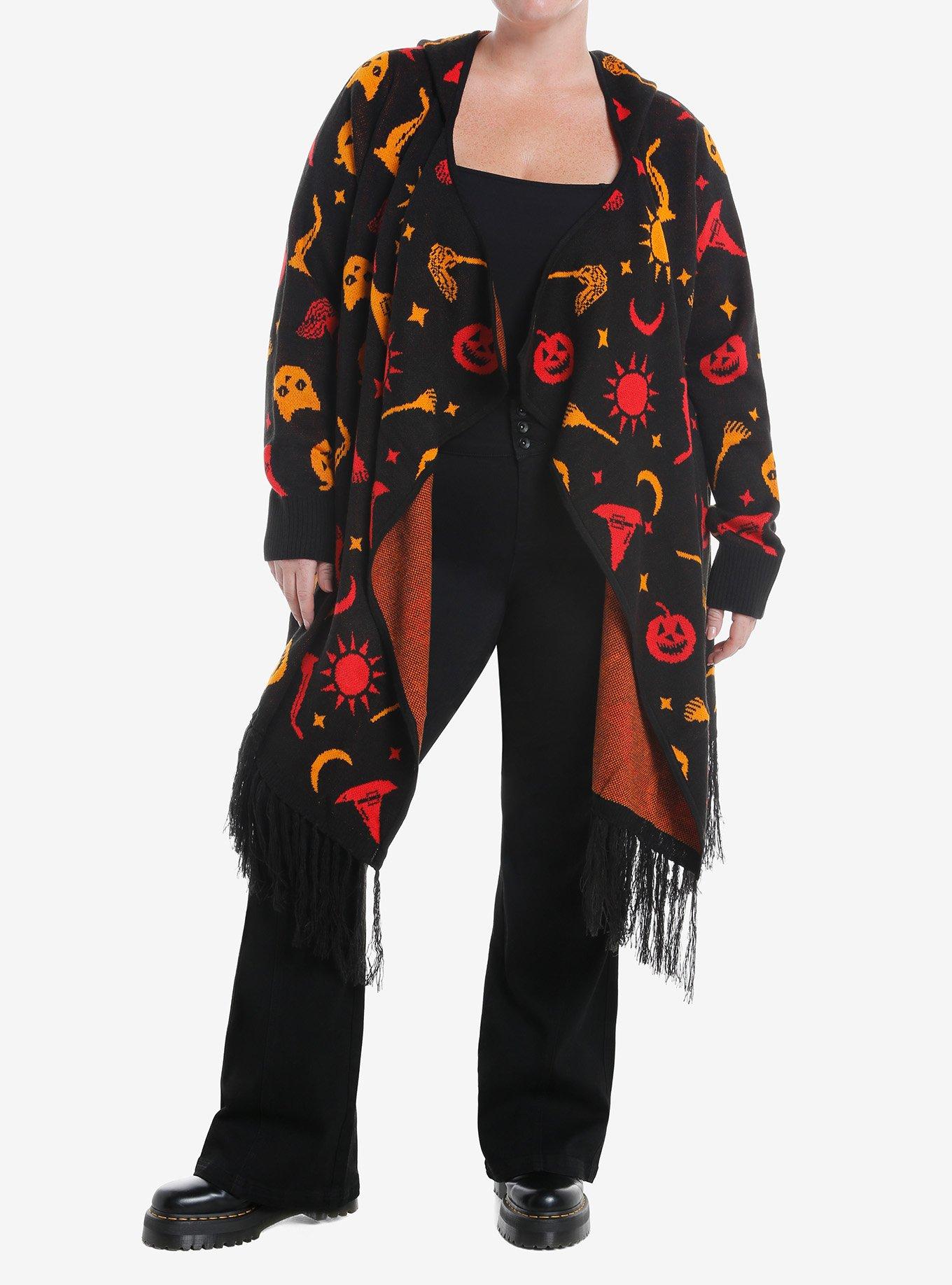 Her Universe Disney Hocus Pocus Dani Hooded Fringe Cardigan Plus Size, , hi-res