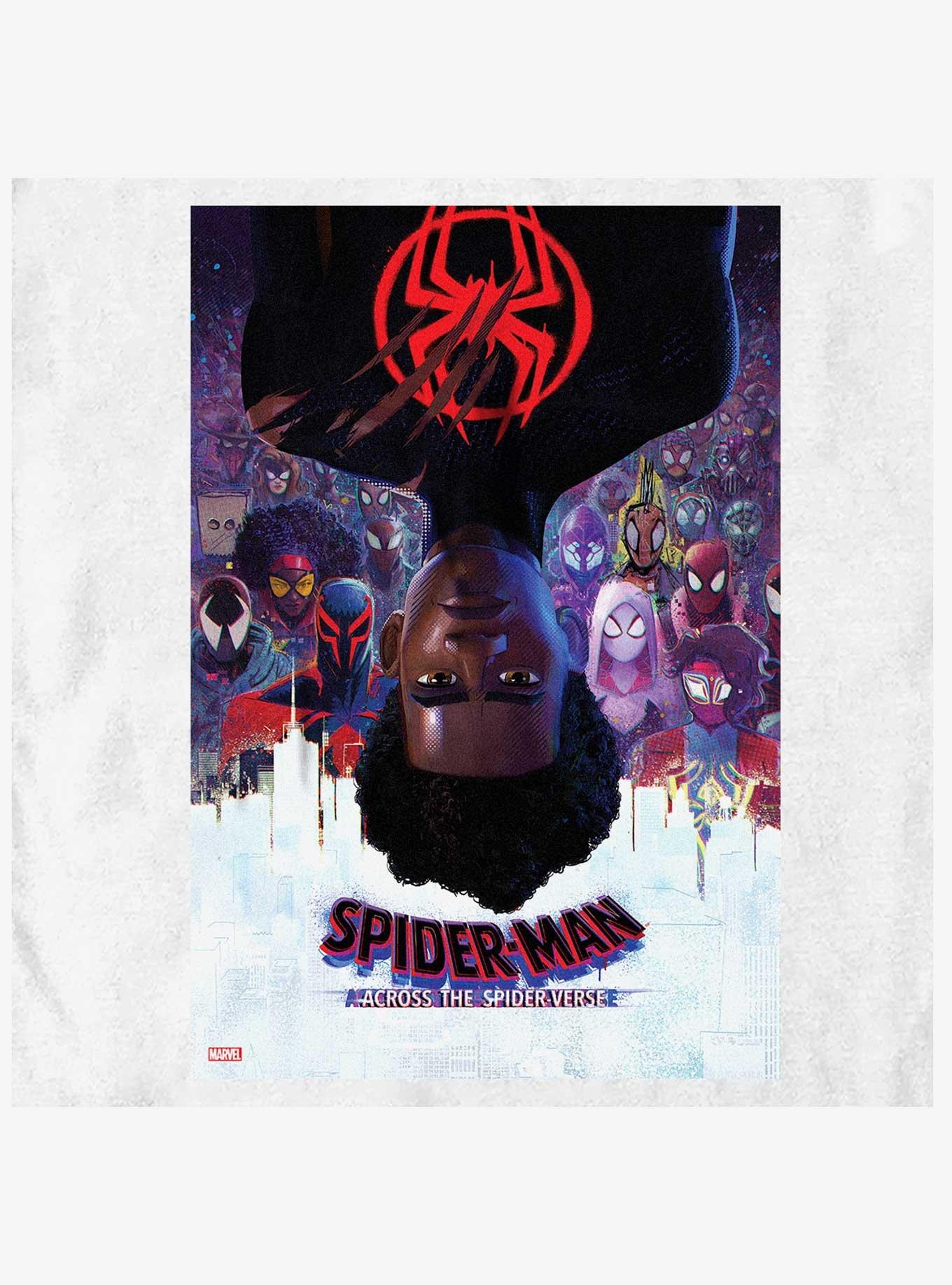Marvel Spider-Man: Across the Spider-Verse Miles Morales Poster T-Shirt, WHITE, alternate