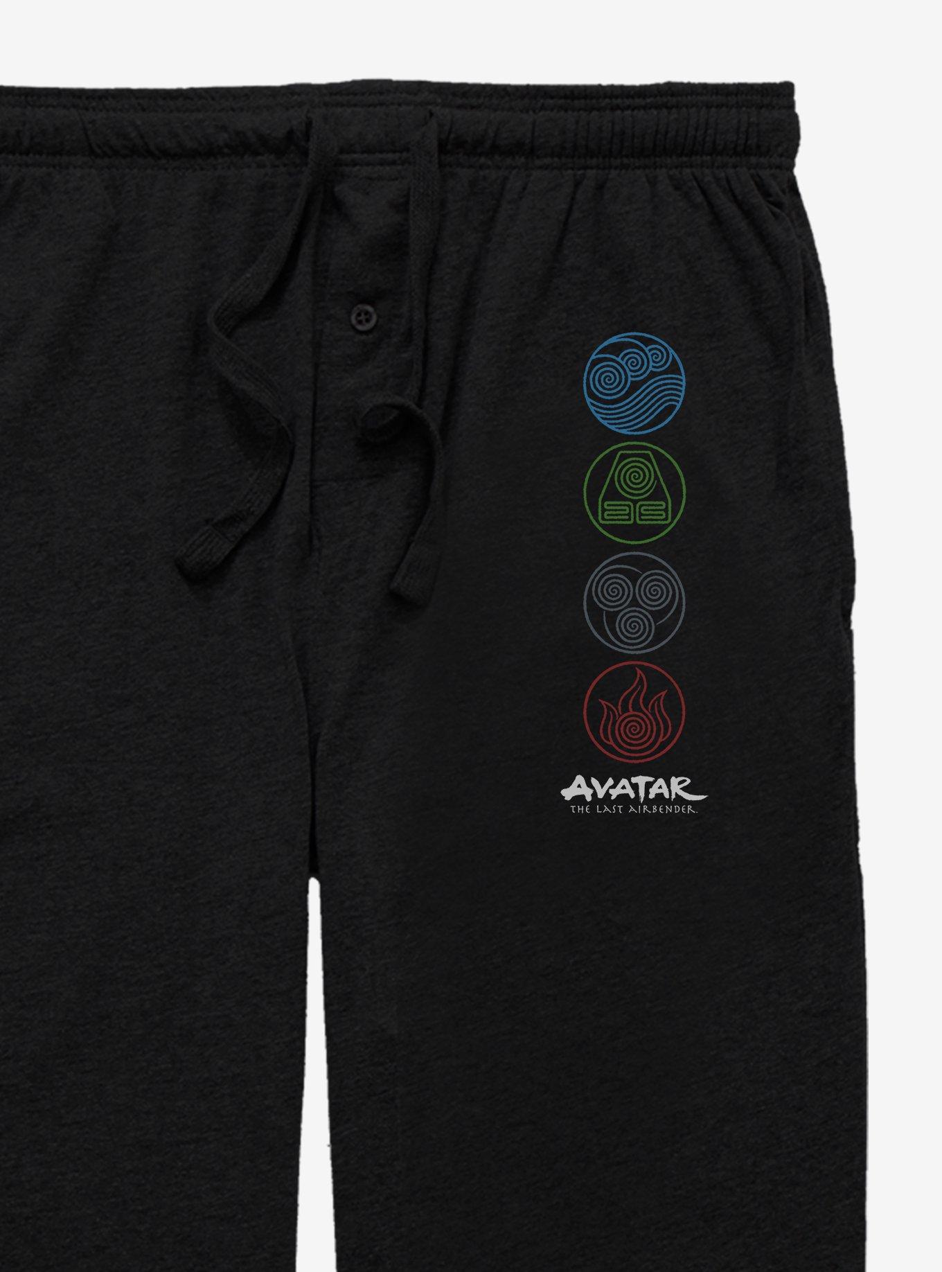 Avatar: The Last Airbender Four Elements Line Pajama Pants, BLACK, alternate