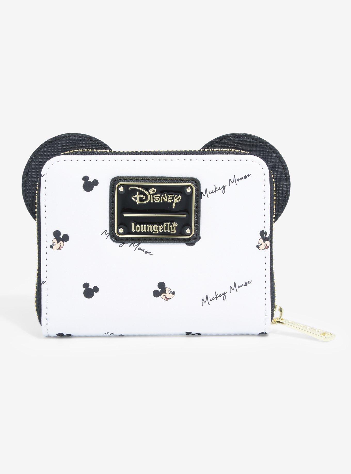 Loungefly Disney Mickey Mouse Signature Allover Print Small Zippered Wallet - BoxLunch Exclusive