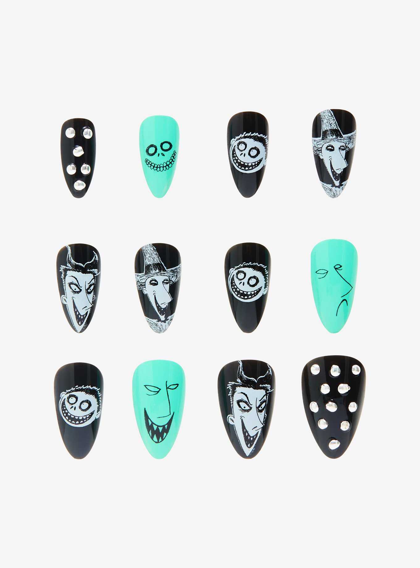 The Nightmare Before Christmas Glow-In-The-Dark Faux Nail Set, , hi-res