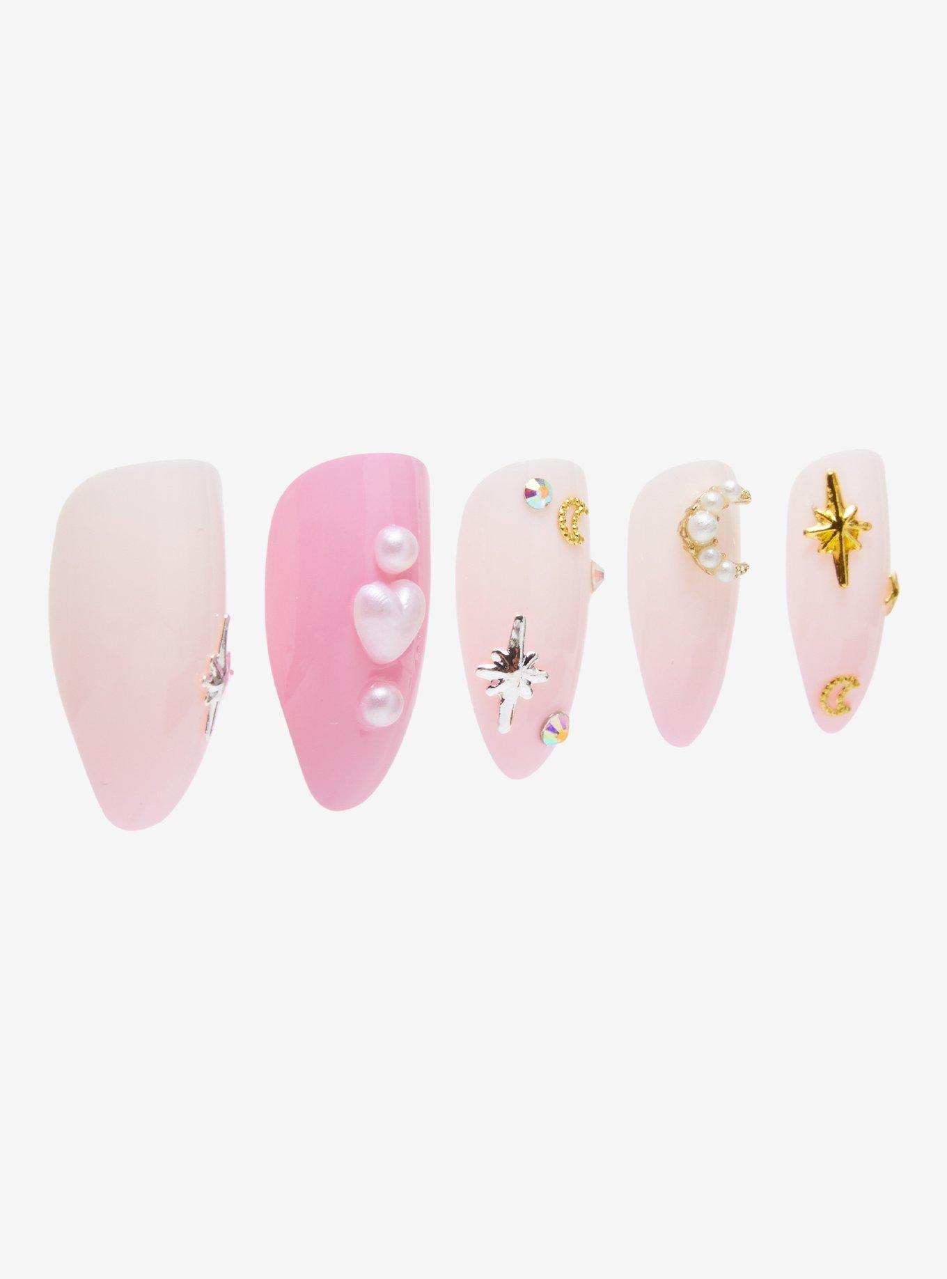 Blackheart Pink Celestial Faux Nail Set, , alternate