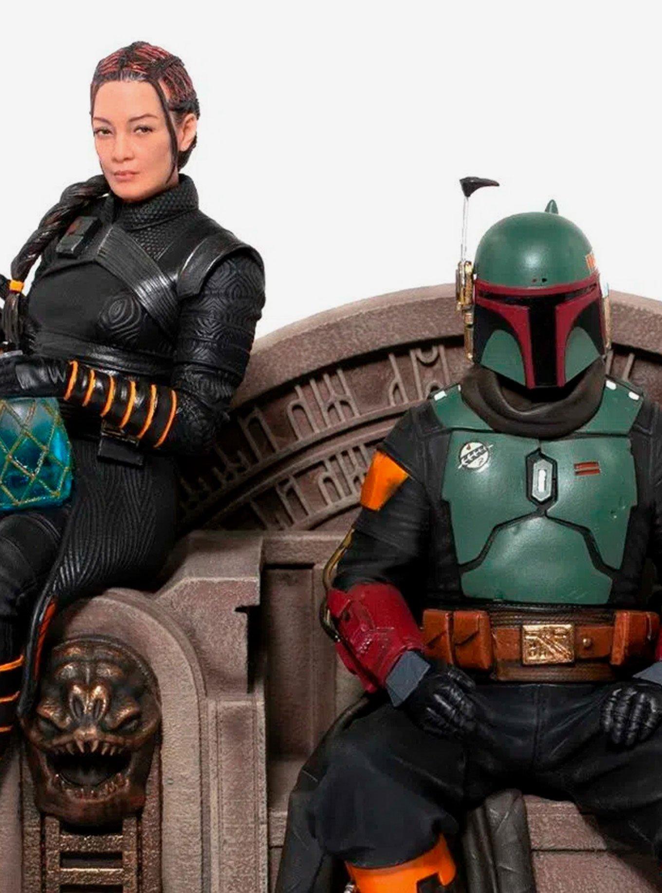 Star Wars The Mandalorian Boba Fett and Fennec Shand On Throne Deluxe Art Scale 1/10, , alternate