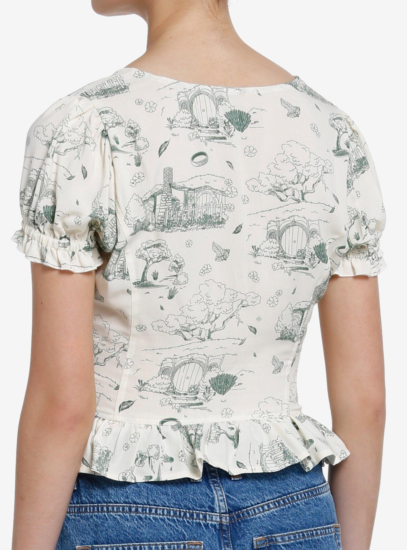 The Lord Of The Rings Shire Lace-Up Girls Top, MULTI, alternate