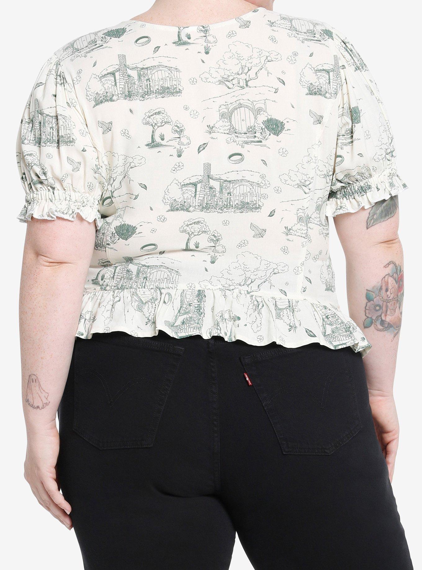 The Lord Of The Rings Shire Lace-Up Girls Top Plus Size, MULTI, alternate