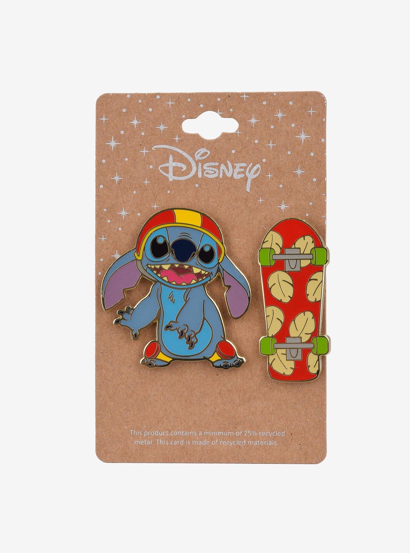 Disney Lilo & Stitch Skateboarding Stitch Enamel Pin Set - BoxLunch Exclusive, , alternate