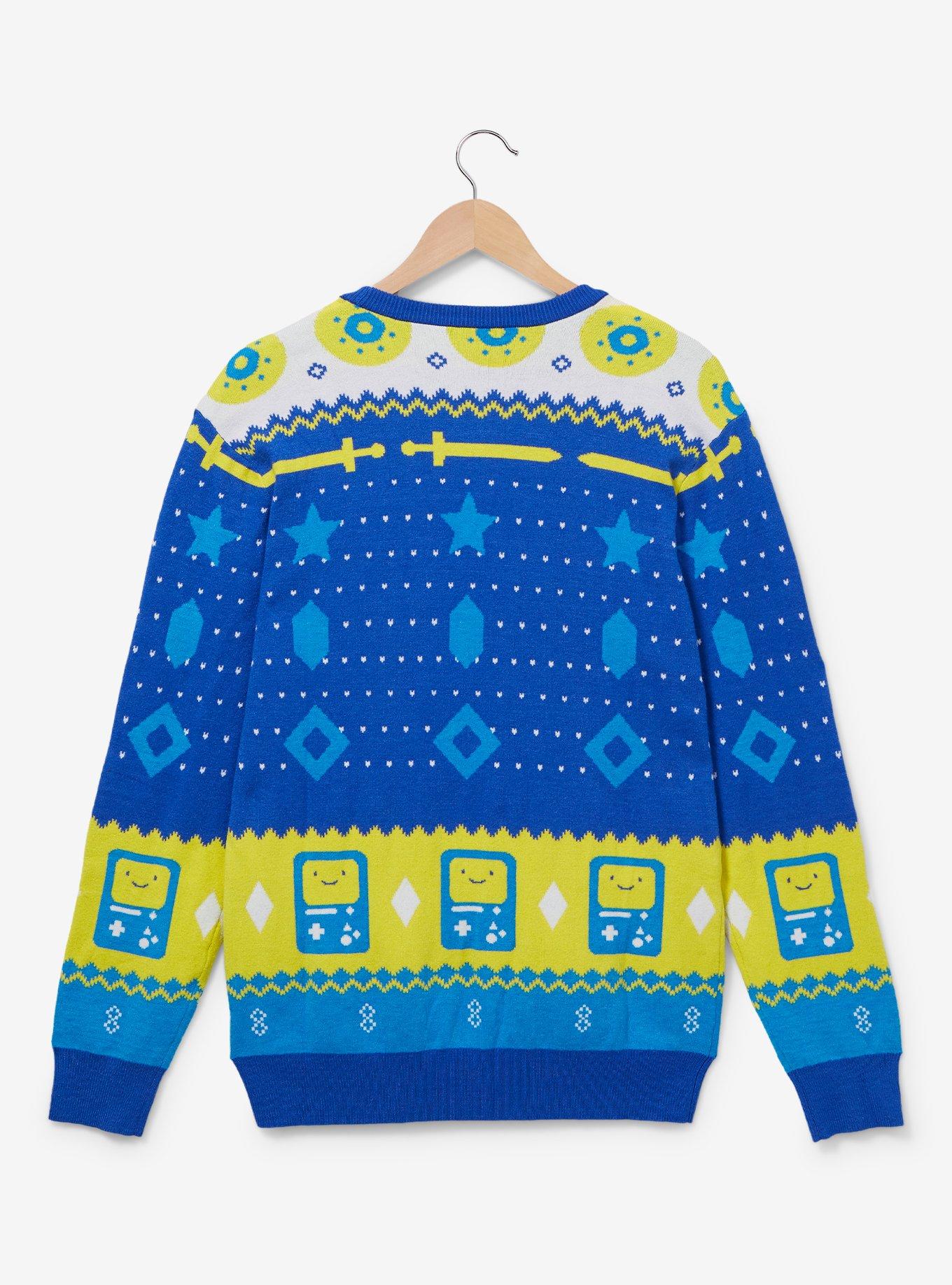 Adventure Time Jake and Finn Holiday Sweater - BoxLunch Exclusive, LIGHT BLUE, alternate