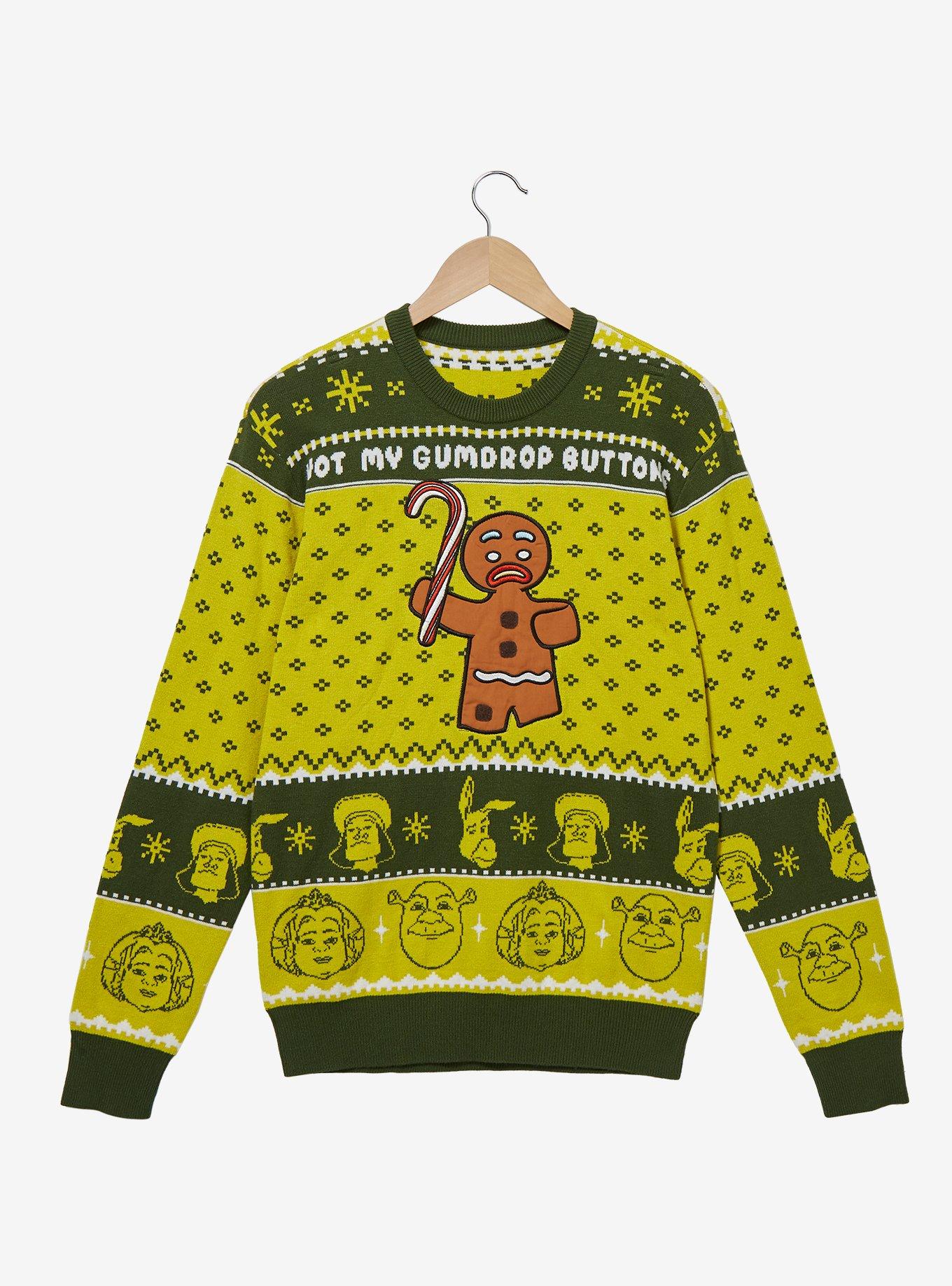 Shrek Gingy Holiday Sweater - BoxLunch Exclusive, GREEN, alternate