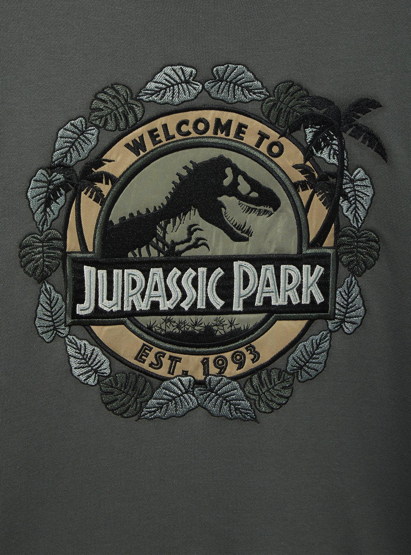 Jurassic Park Tonal Logo Hoodie - BoxLunch Exclusive, DARK GREEN, alternate