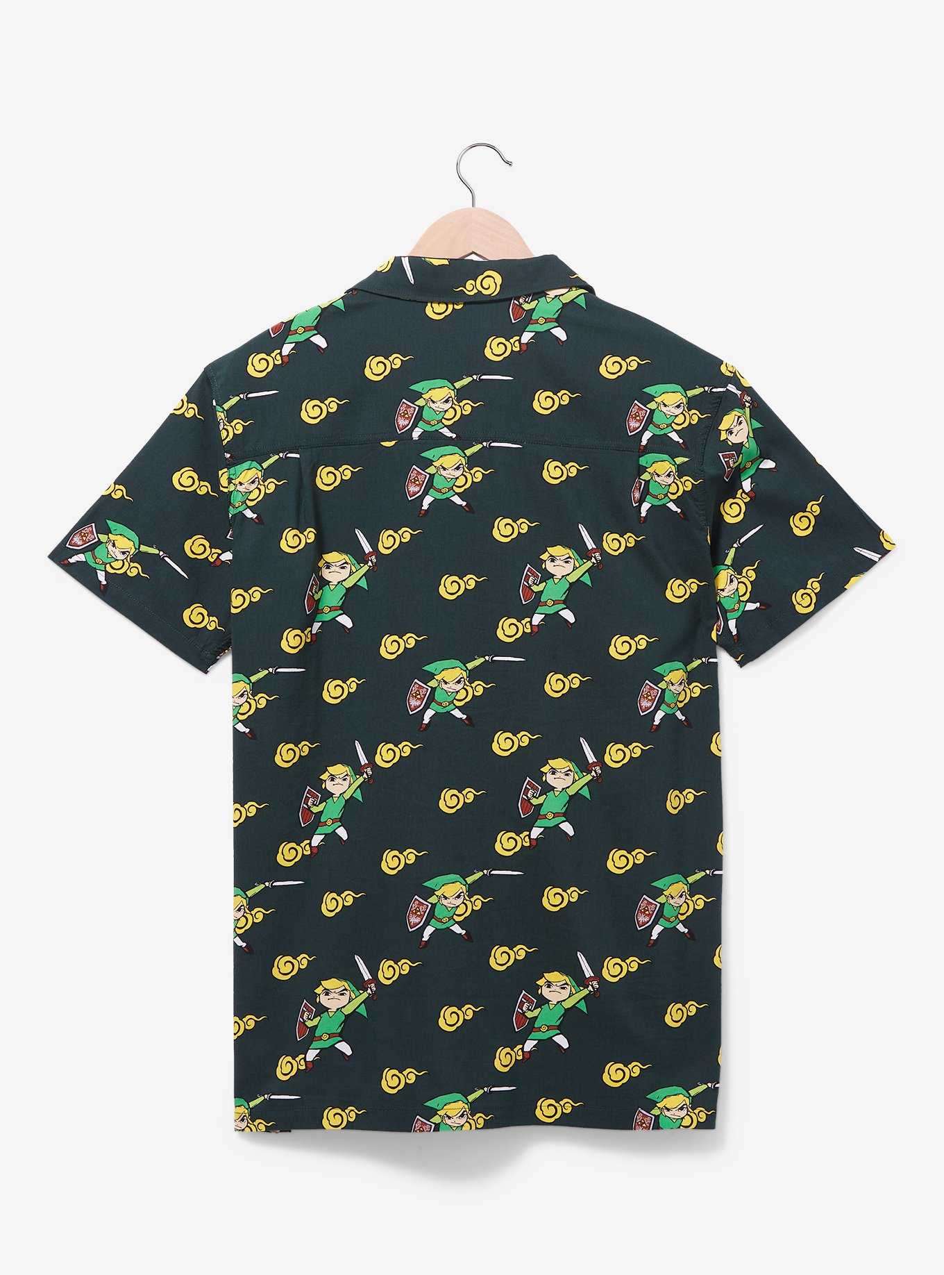 Nintendo The Legend of Zelda Link Allover Print Woven Button-Up - BoxLunch Exclusive, , hi-res