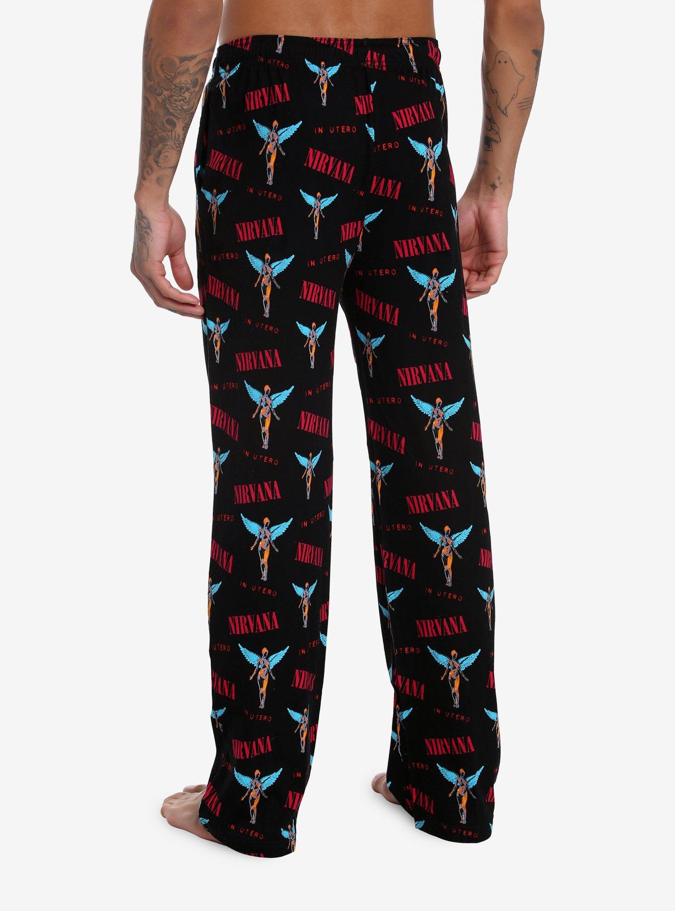 Nirvana In Utero Pajama Pants, BLACK, alternate