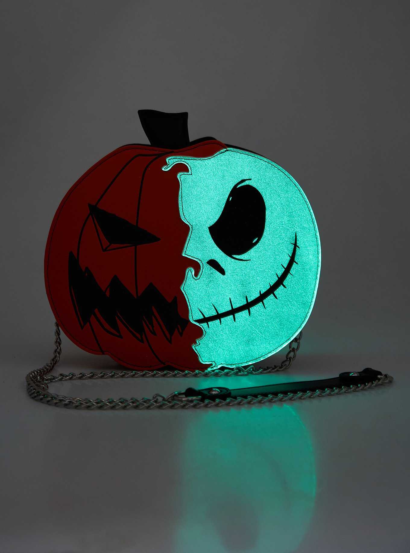 The Nightmare Before Christmas Jack Pumpkin Split Glow-In-The-Dark Crossbody Bag, , hi-res
