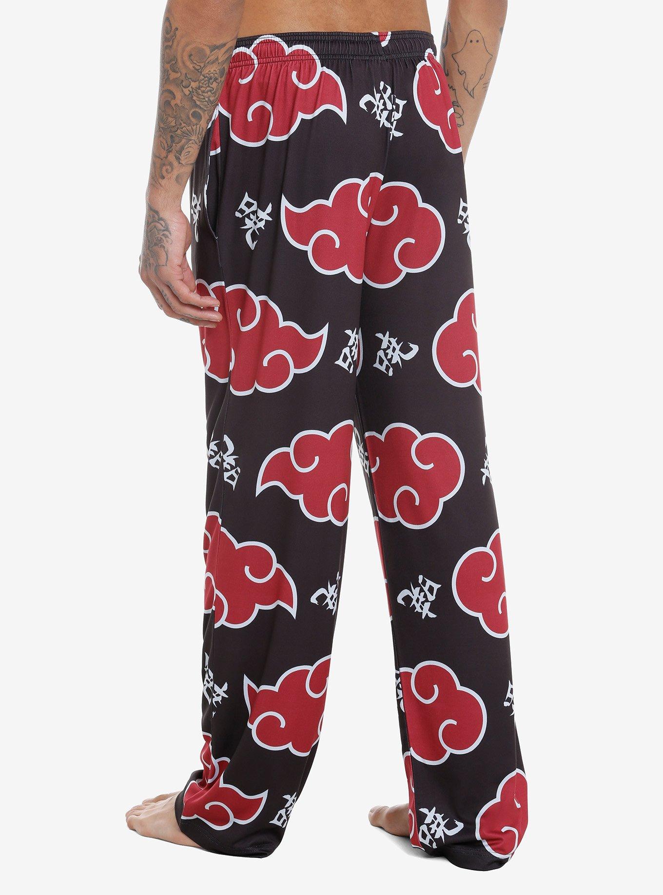 Naruto Shippuden Akatsuki Clouds Pajama Pants, BLACK, alternate