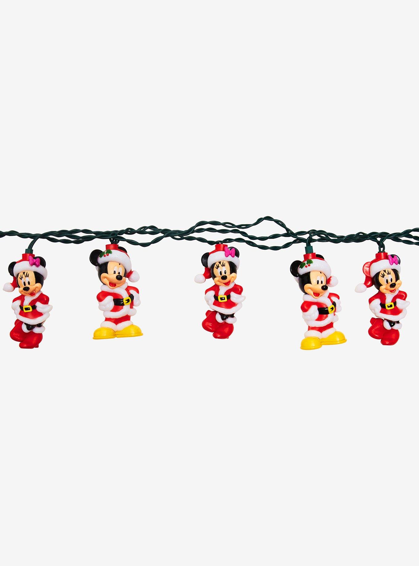 Disney Mickey Mouse & Minnie Mouse Santa String Light Set, , alternate