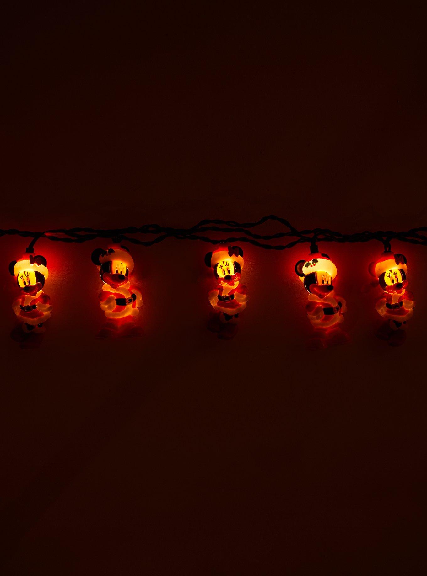 Disney Mickey Mouse & Minnie Mouse Santa String Light Set, , alternate