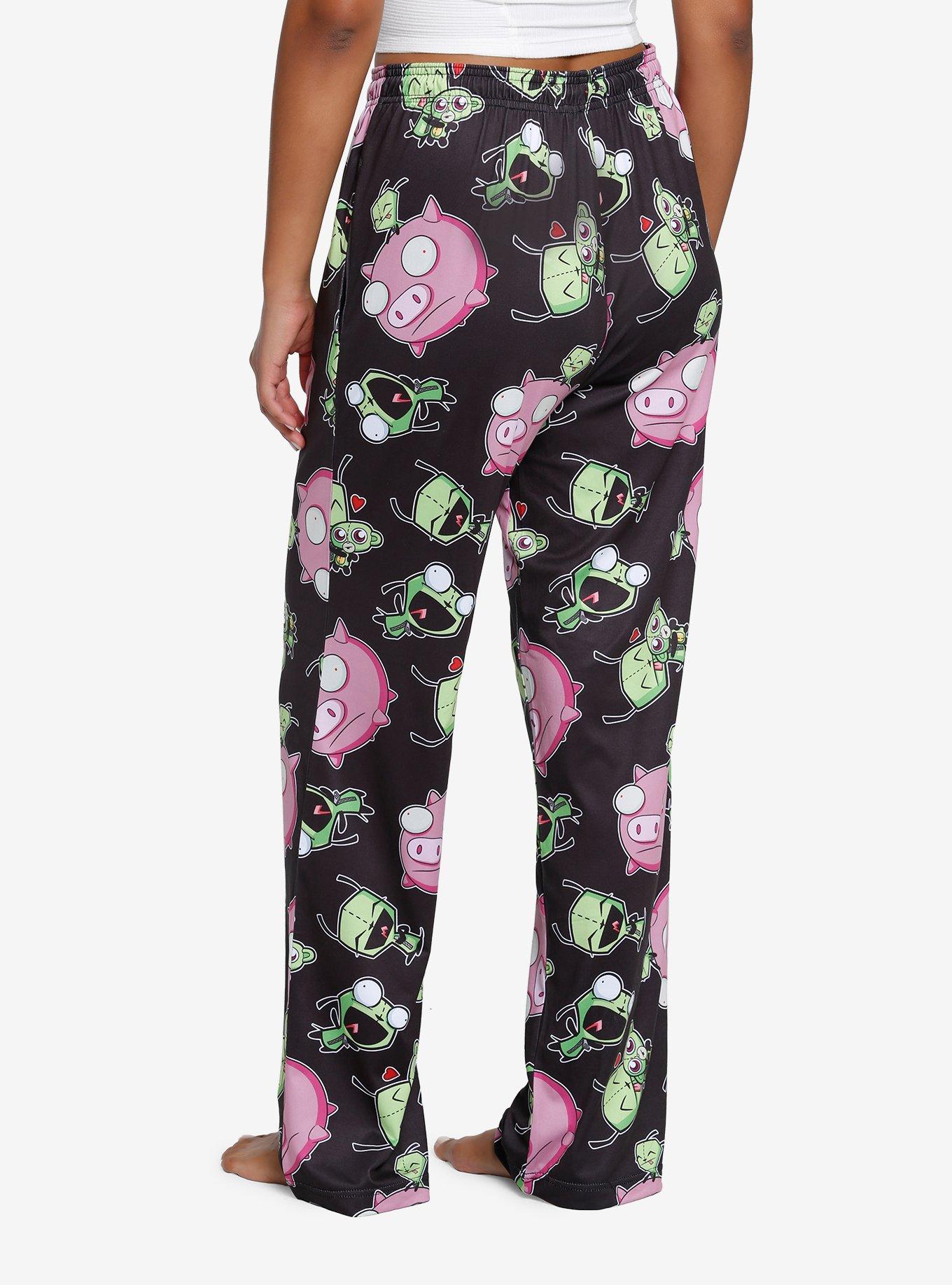 Invader Zim GIR Pig Pajama Pants, BLACK, alternate