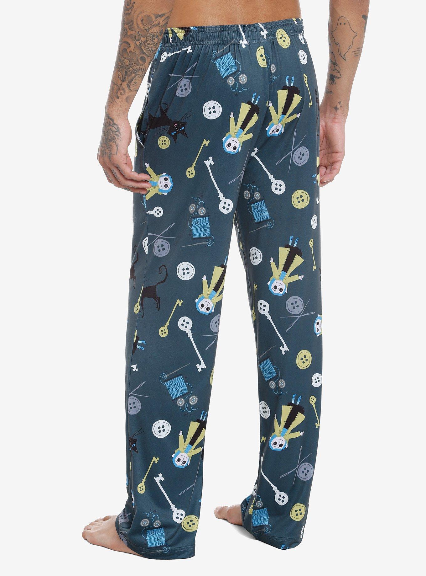 Coraline Buttons Pajama Pants, GREY, alternate