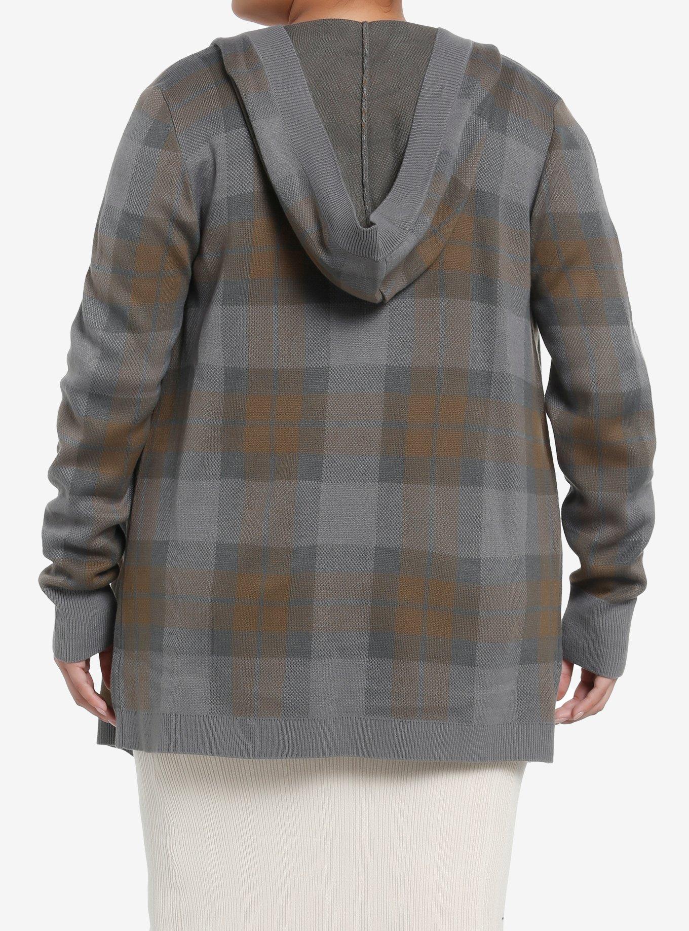 Her Universe Outlander Plaid Hooded Cardigan Plus Size Her Universe Exclusive, MULTI, alternate
