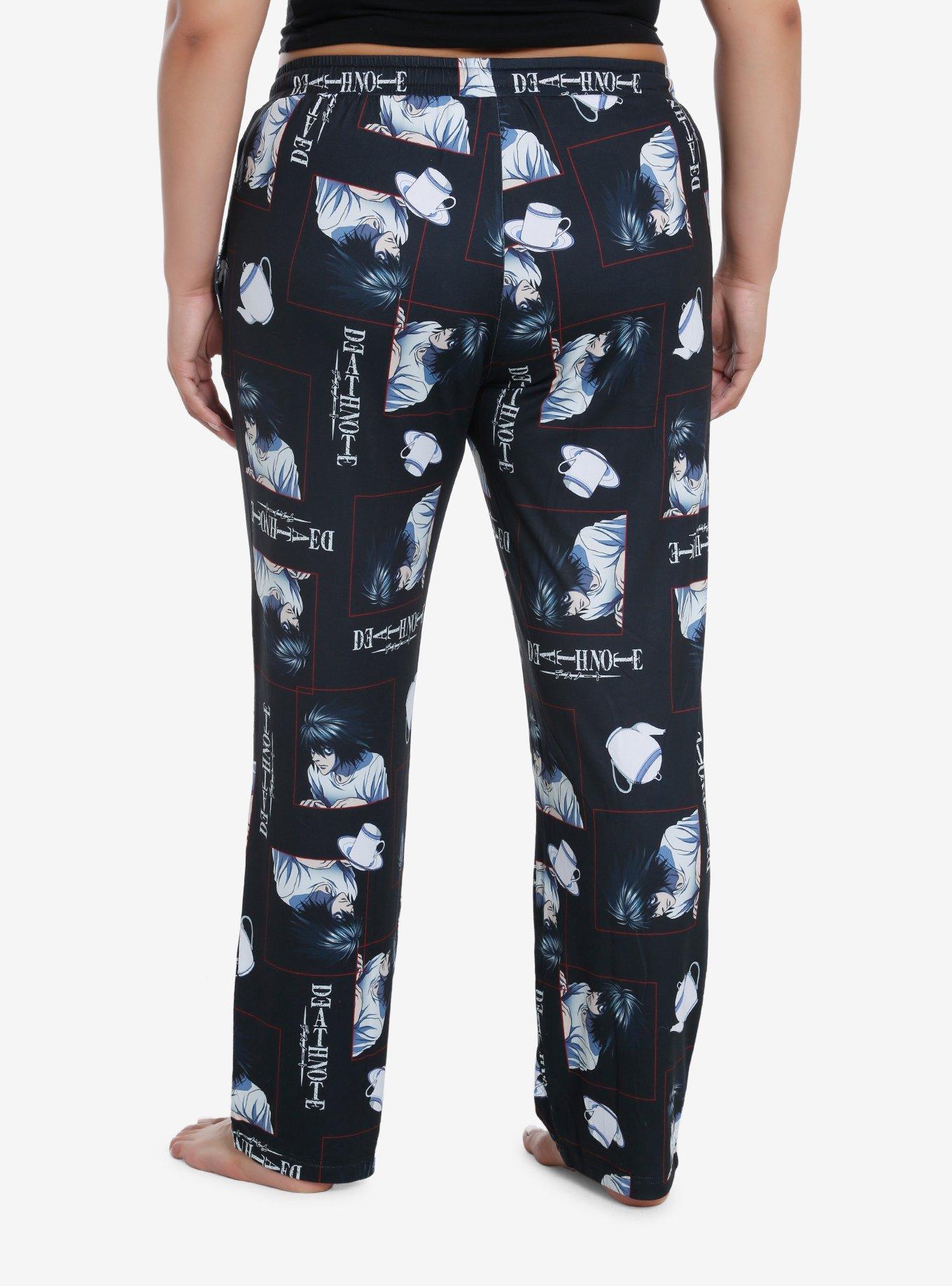 Death Note L Pajama Pants Plus Size, BLACK, alternate