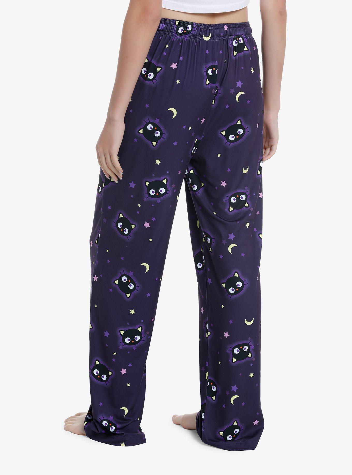 Chococat Stars & Moons Pajama Pants, BLACK, alternate