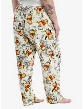 Disney Winnie The Pooh Hundred Acre Wood Map Girls Pajama Pants Plus Size, , hi-res