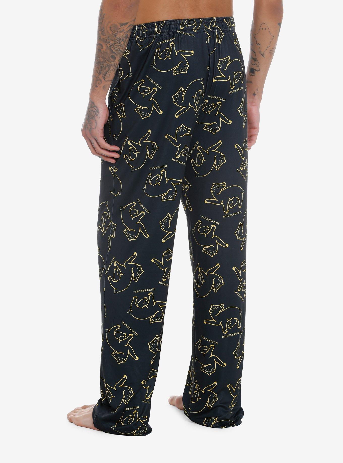 Harry Potter Hufflepuff Symbol Pajama Pants, BLACK, alternate