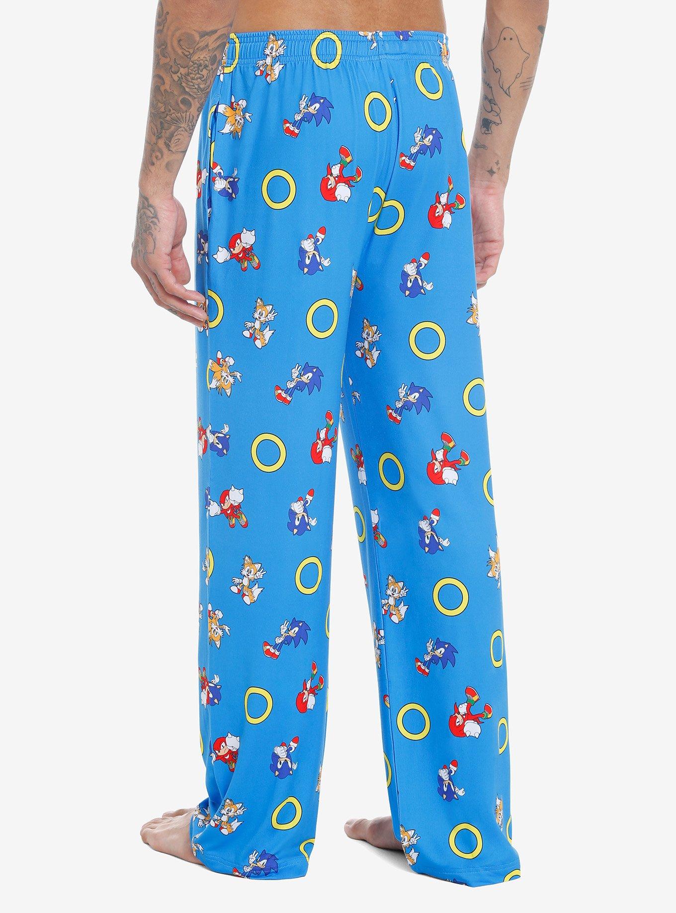 Sonic The Hedgehog Character Rings Pajama Pants, BLUE, alternate