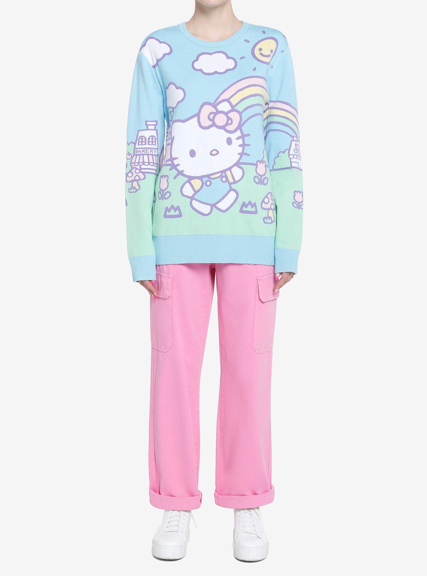 Hello Kitty Jumbo Art Pastel Girls Knit Sweater, MULTI, alternate