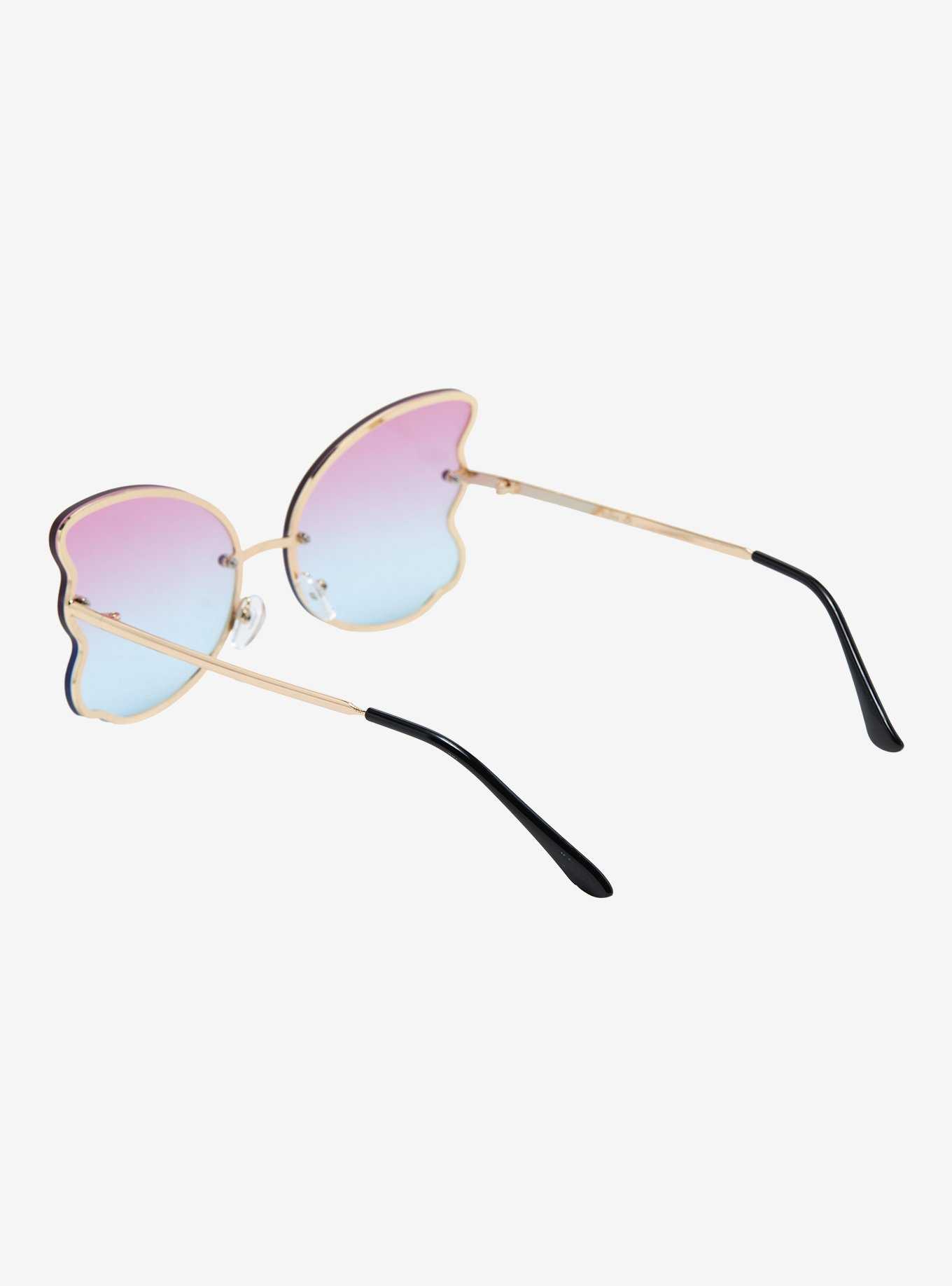 Purple & Blue Gradient Butterfly Sunglasses, , hi-res