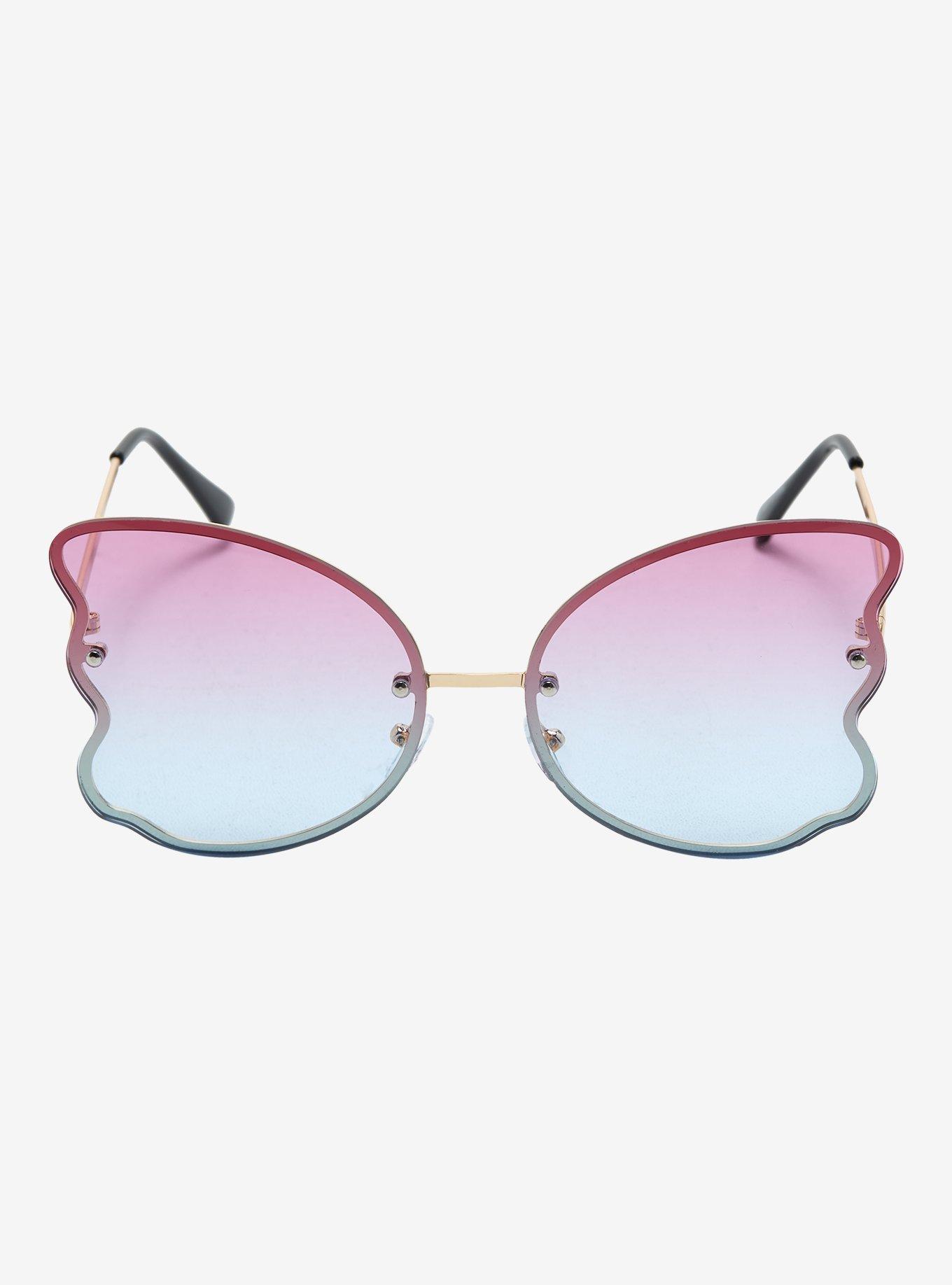 Purple & Blue Gradient Butterfly Sunglasses, , alternate