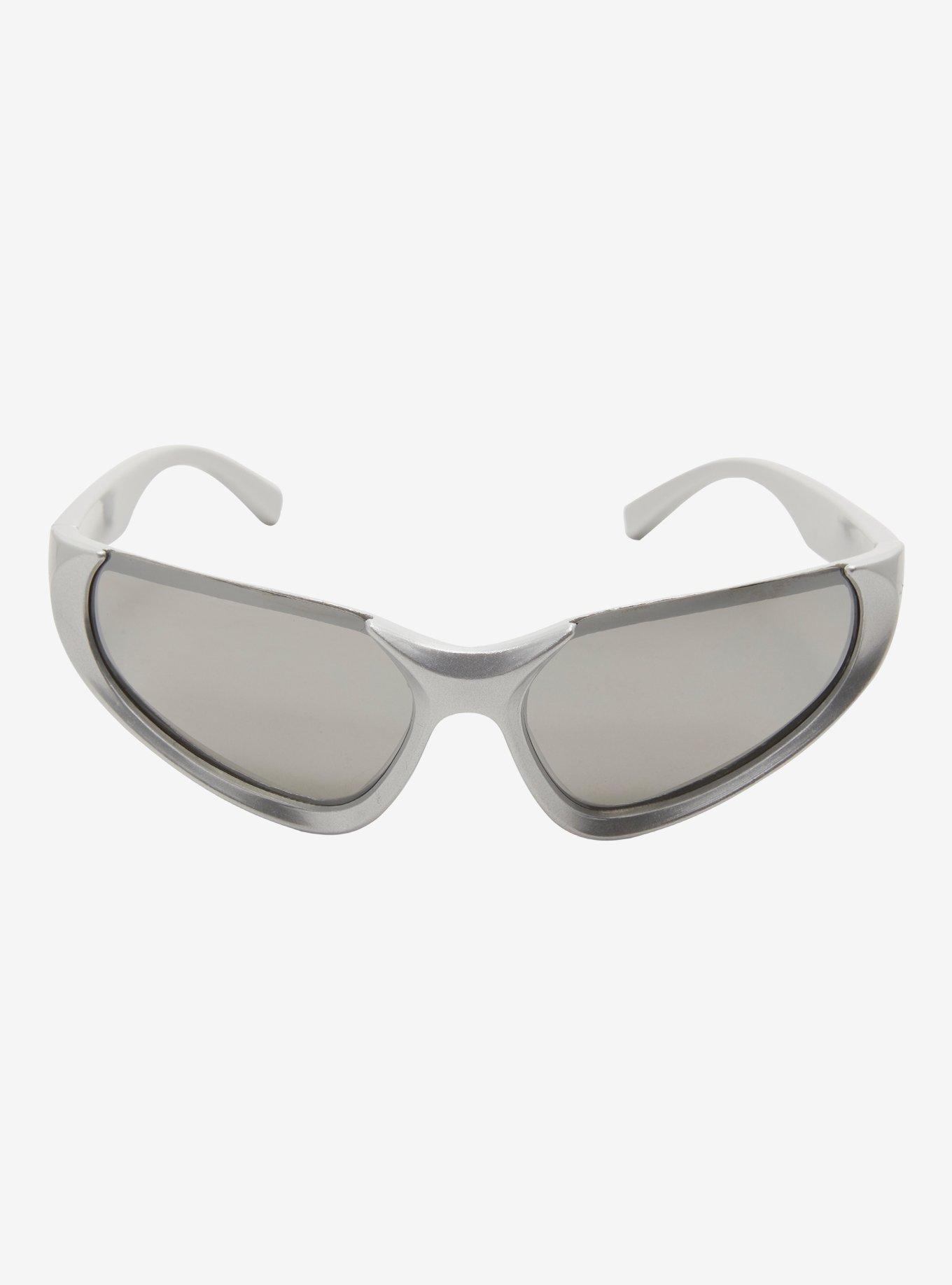 Silver Y2K Sport Sunglasses, , alternate