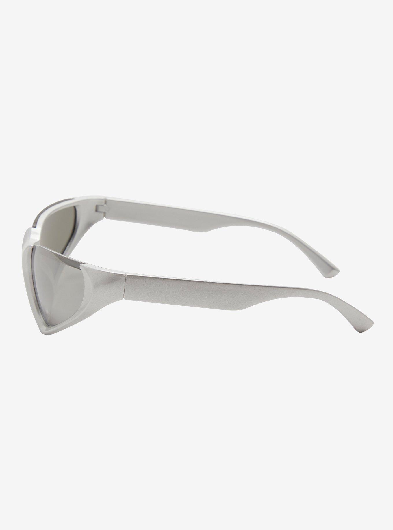 Silver Y2K Sport Sunglasses, , alternate