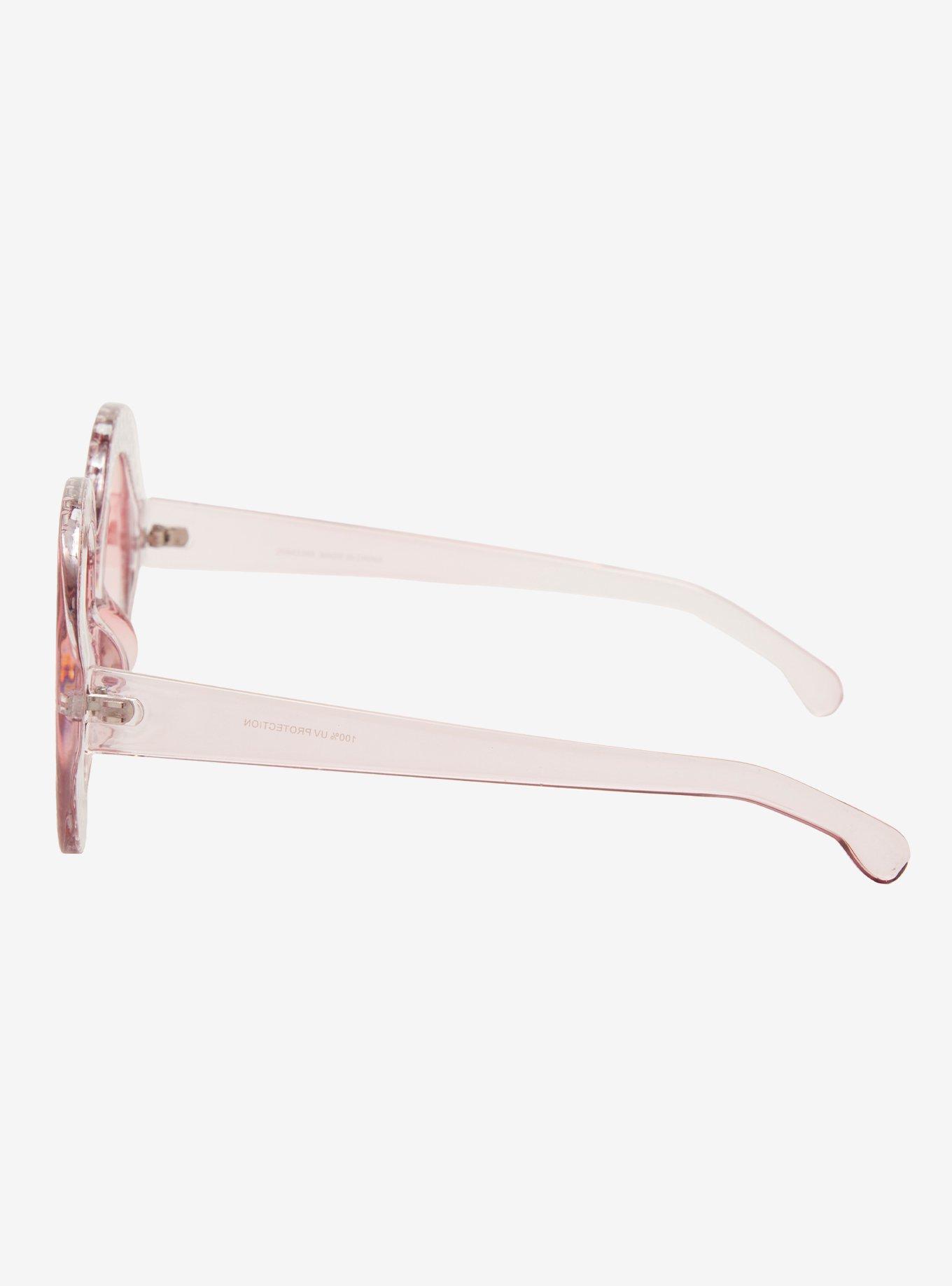 Pink Rhinestone Round Sunglasses, , alternate