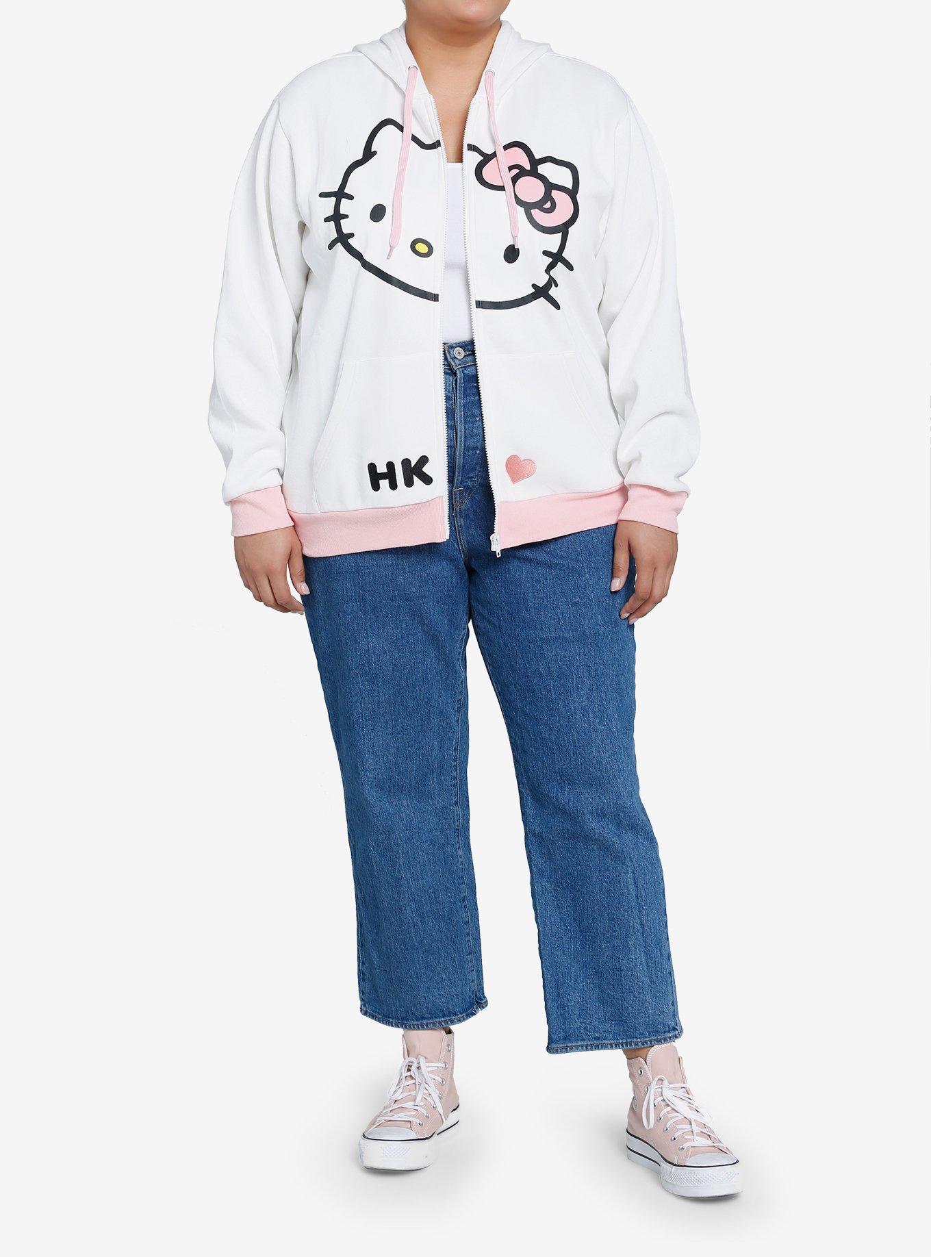 Hello Kitty 3D Ears Girls Zip-Up Hoodie Plus Size, , hi-res