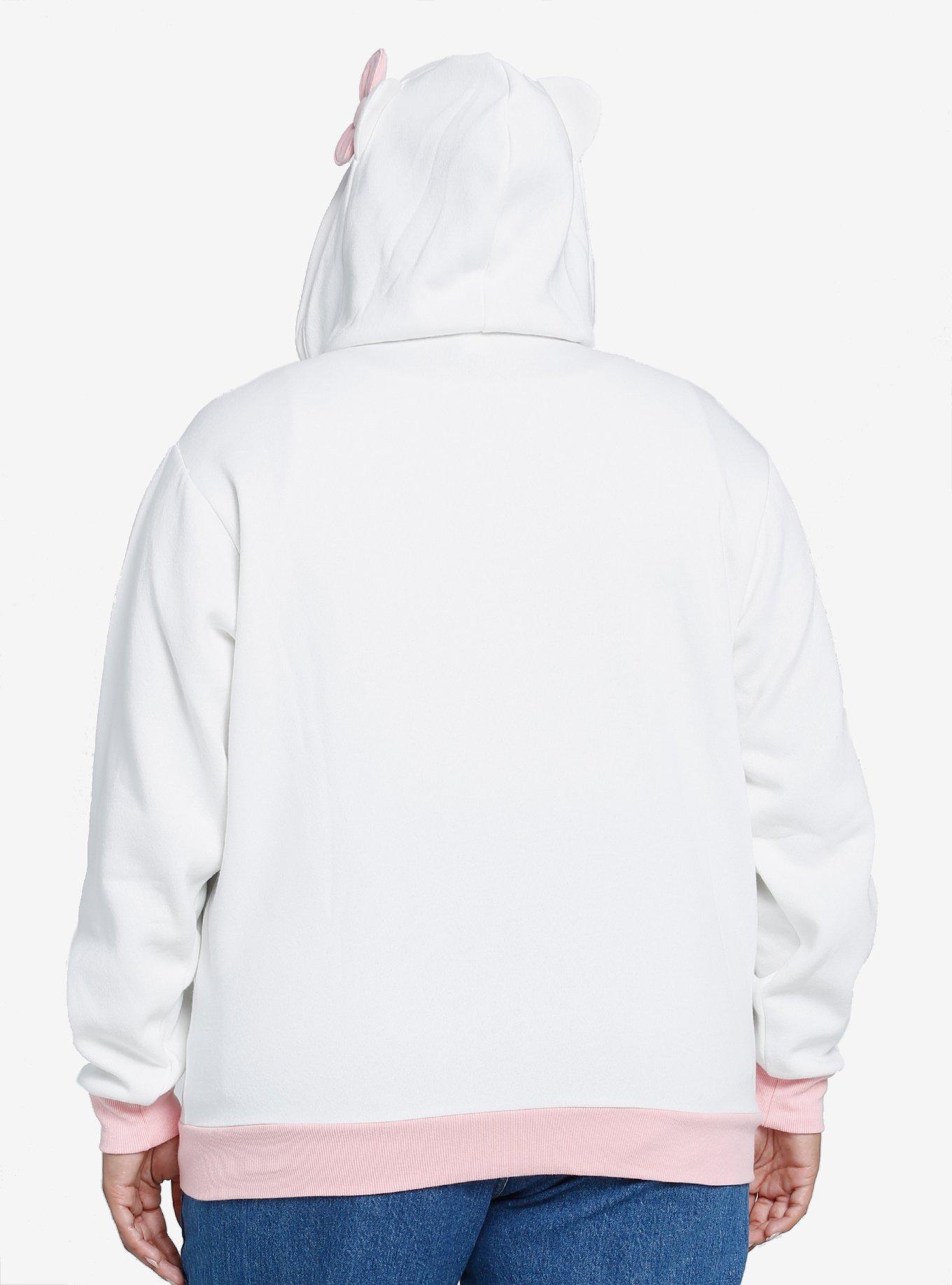 Hello Kitty 3D Ears Girls Zip-Up Hoodie Plus Size, PINK, alternate