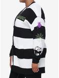 Beetlejuice Black & White Stripe Patches Girls Cardigan Plus Size, MULTI, alternate