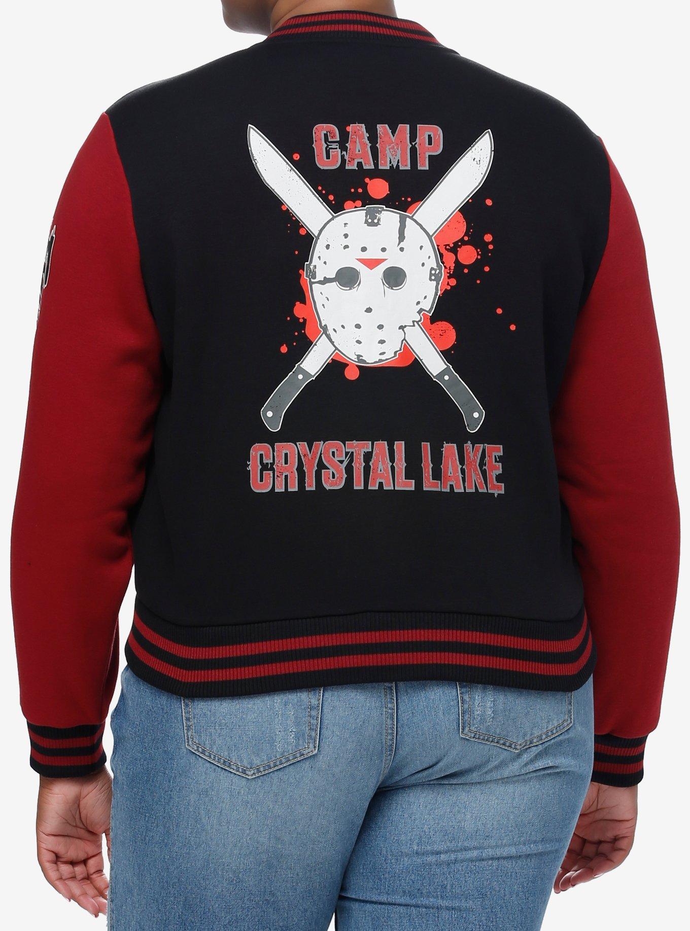 Friday The 13th Jason Color-Block Girls Varsity Jacket Plus Size, MULTI, alternate