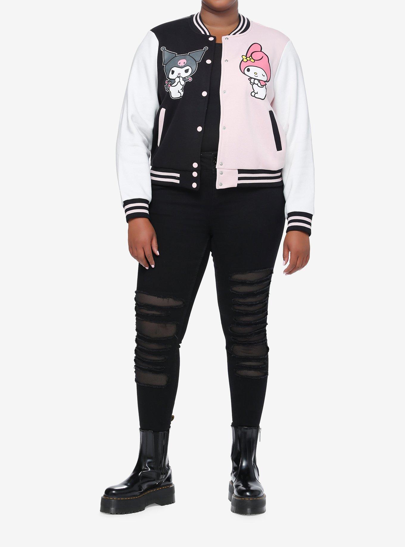 My Melody & Kuromi Split Girls Varsity Jacket Plus Size, MULTI, alternate