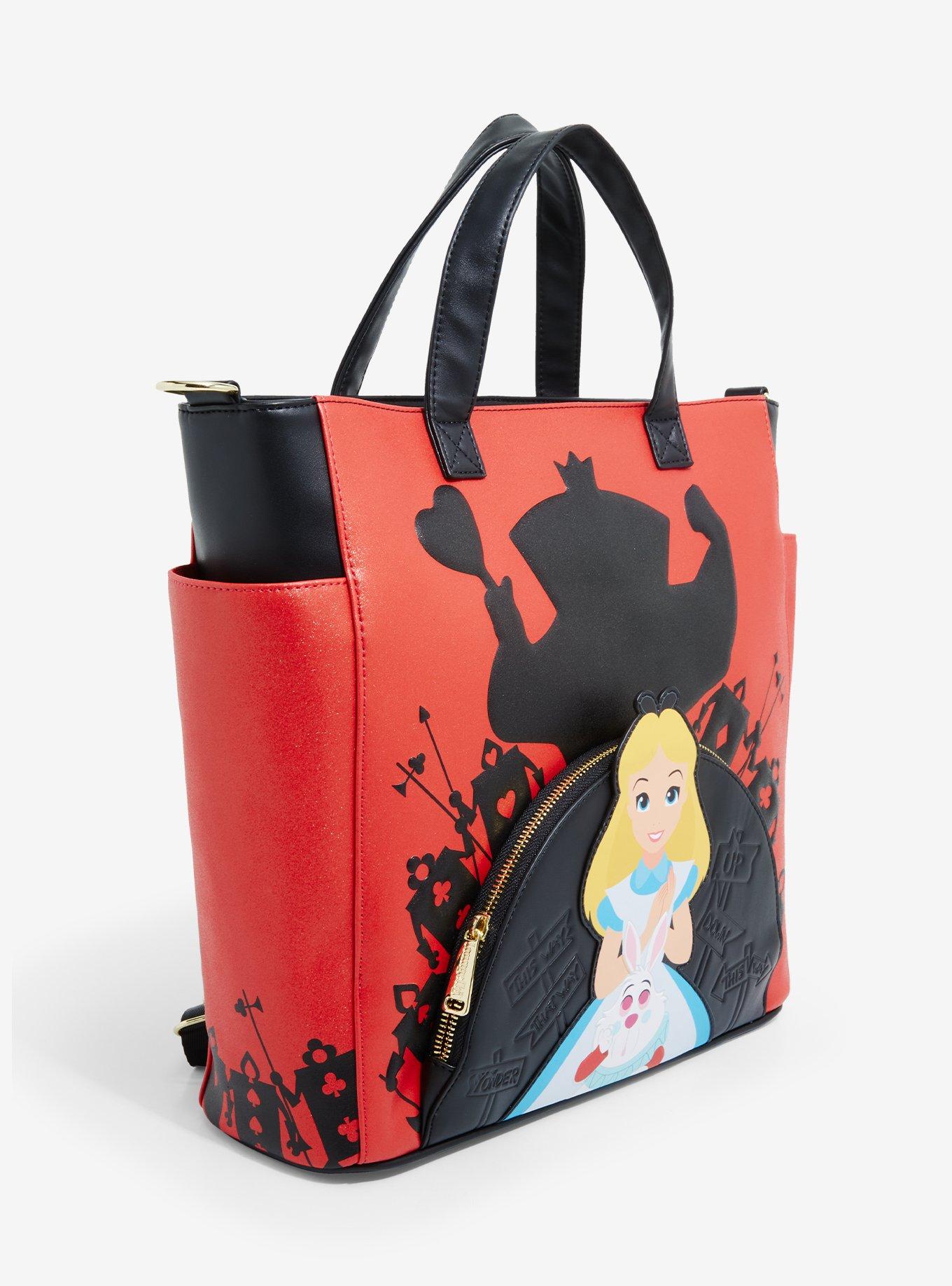 Loungefly Disney Alice in Wonderland Queen of Hearts Convertible Tote Bag, , alternate