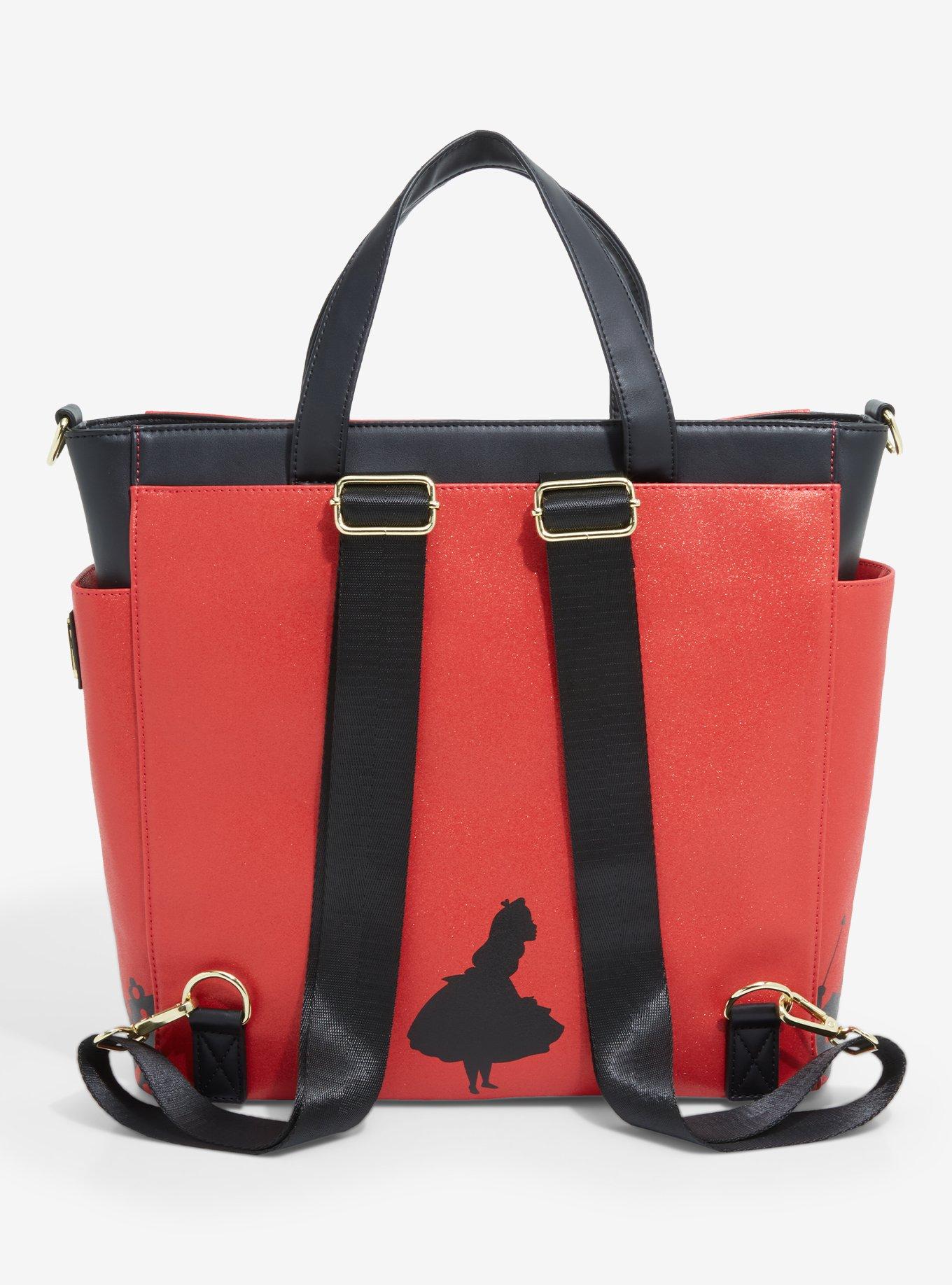 Loungefly Disney Alice in Wonderland Queen of Hearts Convertible Tote Bag, , alternate