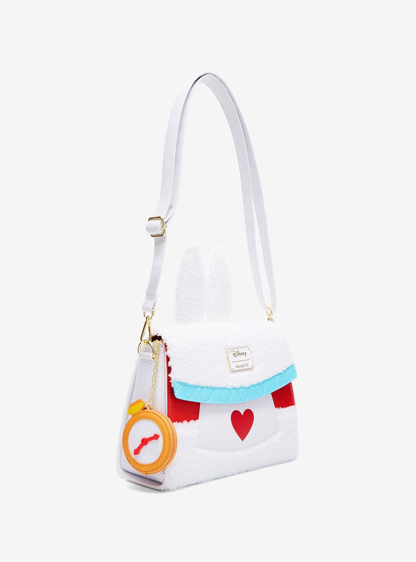 Loungefly Disney Alice In Wonderland White Rabbit Figural Fuzzy Crossbody Bag, , alternate