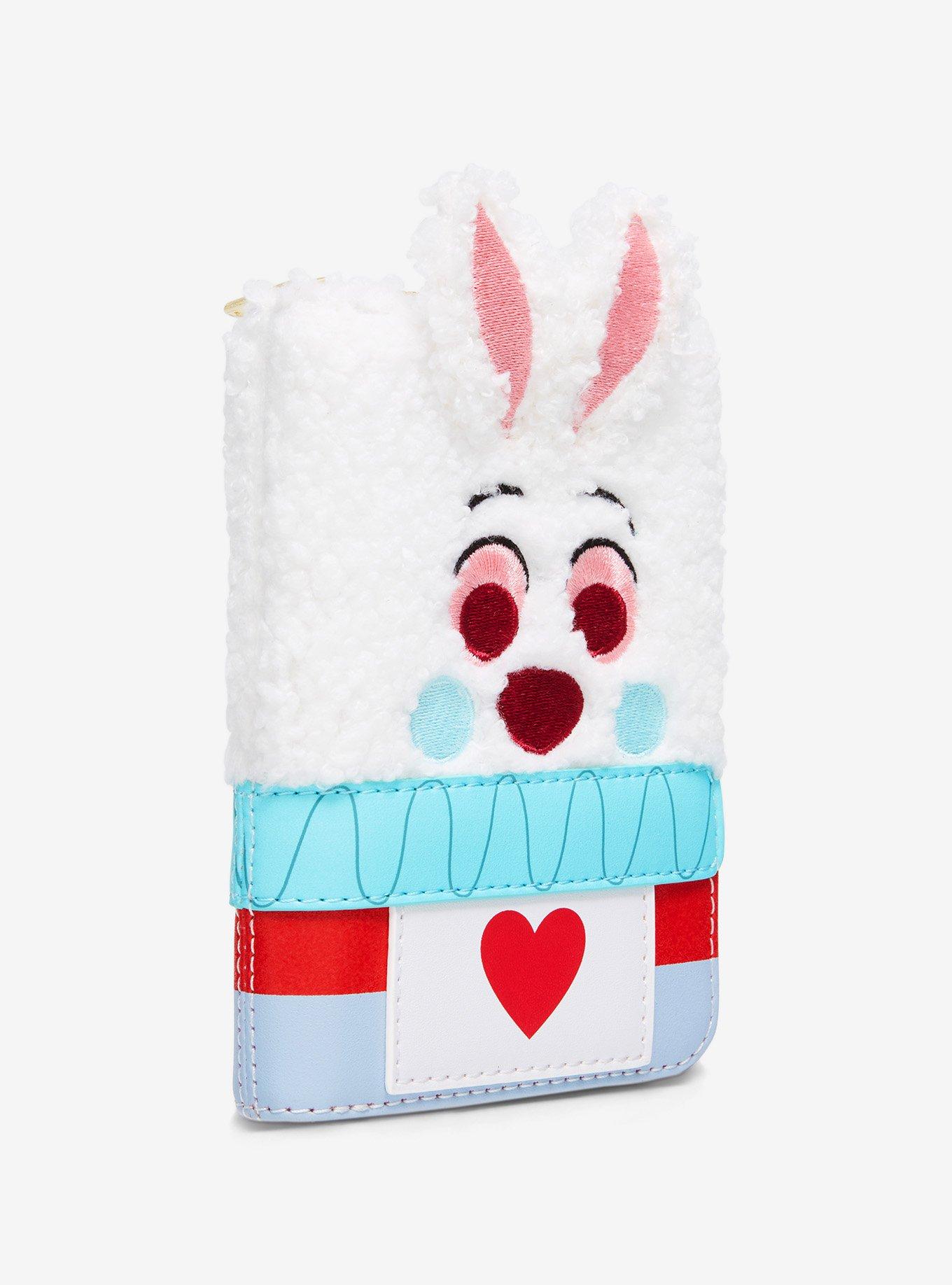 Loungefly Disney Alice In Wonderland White Rabbit Figural Fuzzy Zip Wallet, , alternate