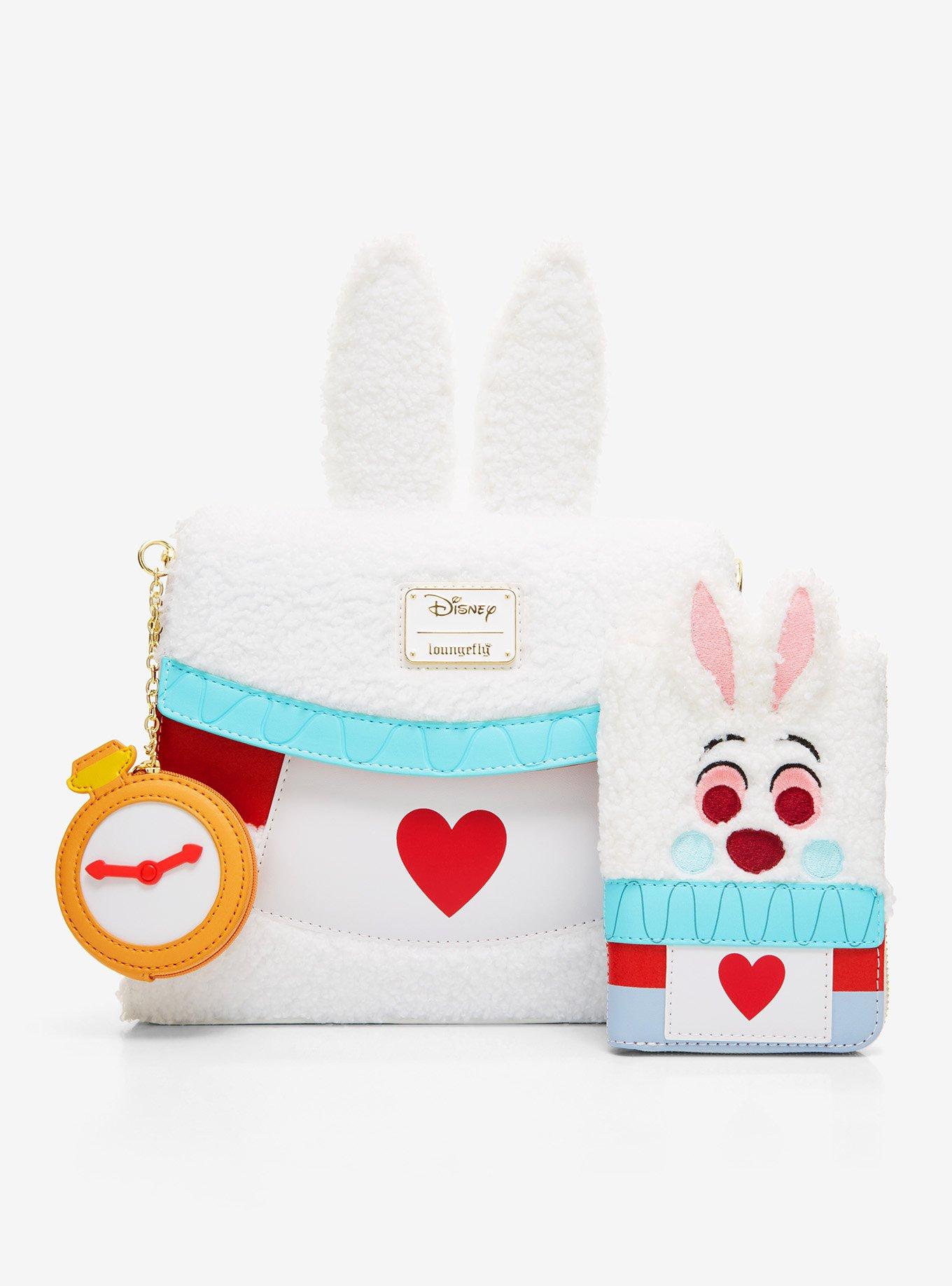 Loungefly Disney Alice In Wonderland White Rabbit Figural Fuzzy Zip Wallet, , alternate